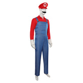 The Super Mario Bros. Movie - Mario Cosplay Costume Shirt  Hat  Outfits Halloween Party Suit